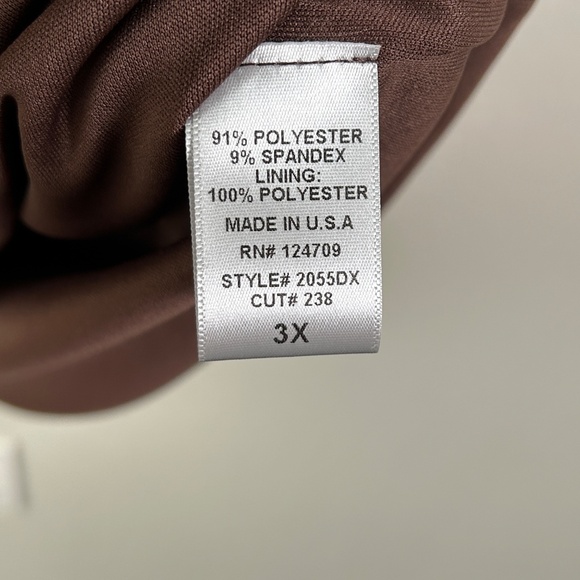 IC by Connie K plus size 3X sheath midi dress brown metallic textured sleeveless - Picture 11 of 12